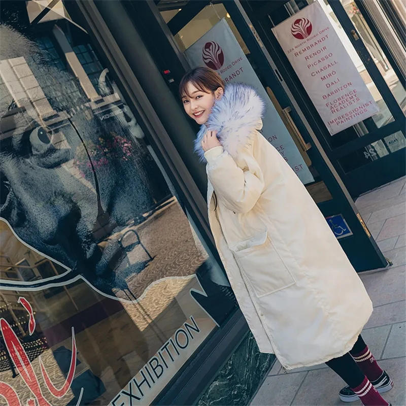 De blue Fourrure Casual Grand Chaud Survêtement Beige Parka Kw059 Épaissir À Hiver Femmes Lady Col Coton Kulazopper Oversize Capuchon Femelle Gray Manteau qvg7WSR