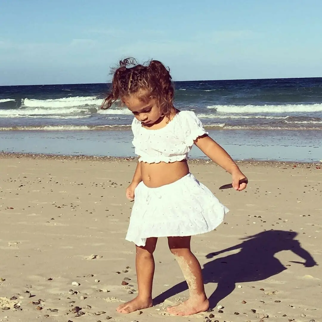 

2019 Newest Style Toddler Kids Baby Girl Spring Summer Clothes Floral Ruffle Tops Crop Skirt Adorable Outfits Set 2-6Years