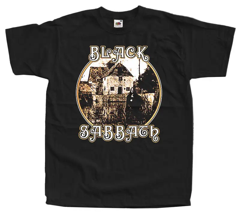 Black Sabbath 1970 дебютный альбом Футболка хлопок все размеры S-3XL Мужская черная футболка с коротким рукавом Хлопок Хип-Хоп Футболка с принтом