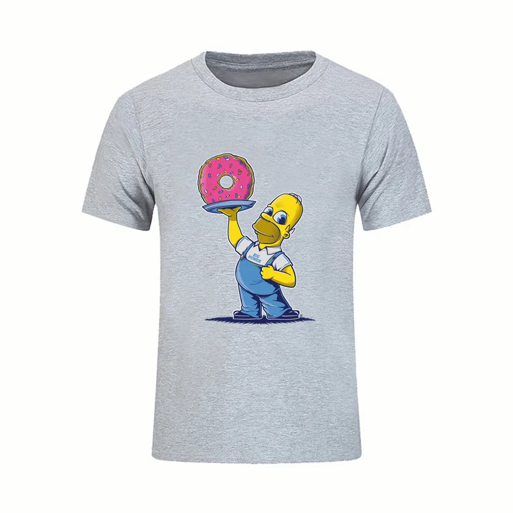 Novelty Male Tee Shirts Big Homer 100% Cotton Short Sleeve Clothing Men's Big Size Big Homer T 