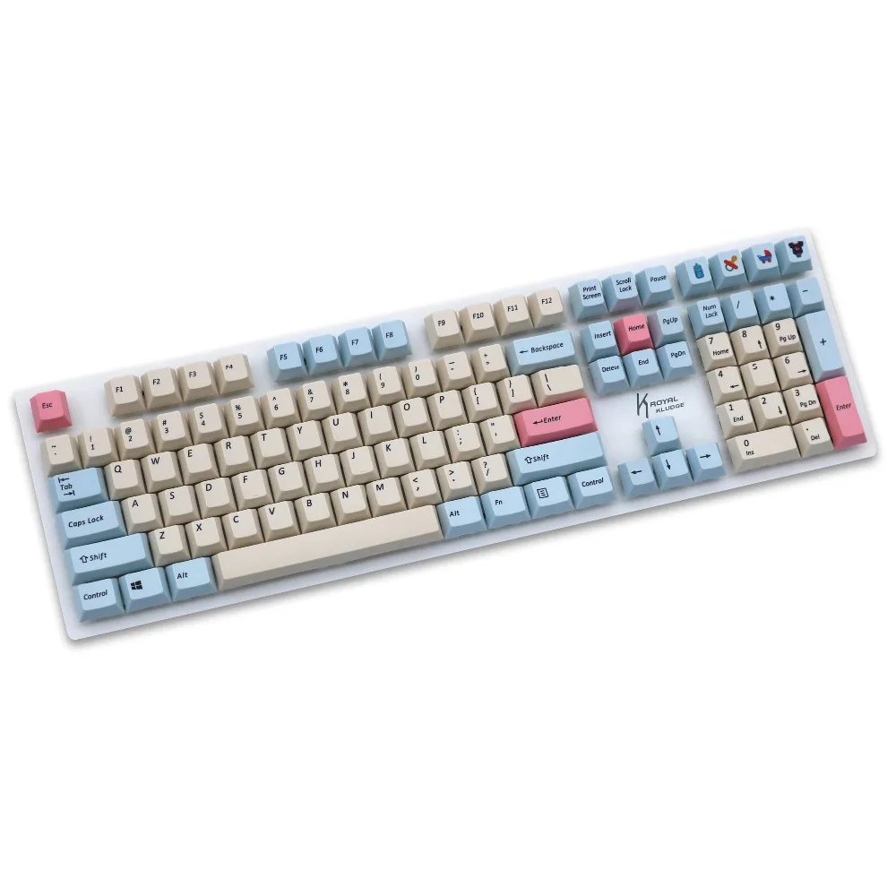 Розовый синий сублимированный брелок pbt с 108 клавишами для механической