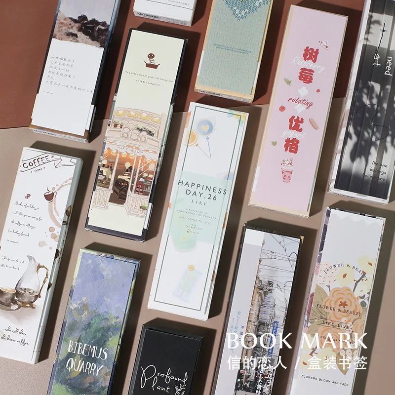 

JIANWU 30pcs/set Vintage rustic style paper bookmark school gift card Student school supplies kawaii