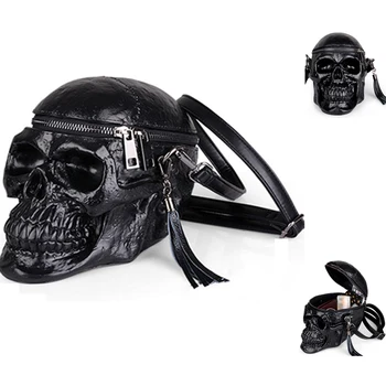 

2019 new skull hard men women shoulder bags fashion skelton female crossbody bags silica gel shoulder bags black woman hand bag