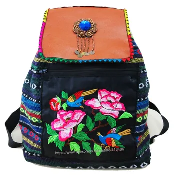 

Tribal Vintage Hmong Thai Indian Ethnic Embroidery Bohemian Boho rucksack Boho hippie ethnic bag crystal backpack bag ST-020
