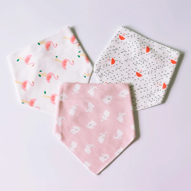 Baby Bibs Flamingo Newborn Dribble Bibs for Girls Boy Babador Baby Feeding Burp Cloths Eating Apron Triangle Scarf baberos stuff