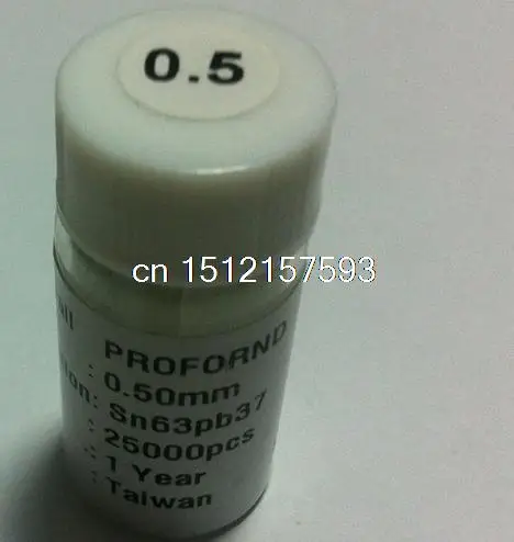 

(2 pieces/lot) 25k 0.5 mm 0.5mm BGA Solder Balls Leaded for Reballing Rework SGS Sn63/Pb37