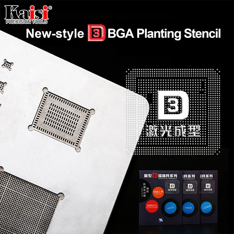 kaisi 3D IC Chip BGA Reballing Stencil Kits Set A8 A9 A10