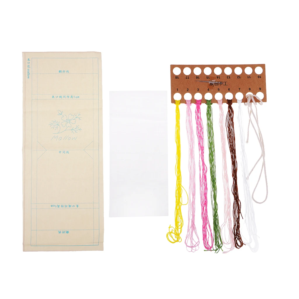 DIY Embroidery Cross Stitch Kit Pouch Canvas Drawstring Bag Handmade Needlework
