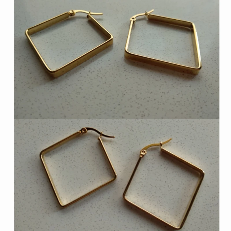 Stainless Steel 36mm Classic French Lock Hoop Earrings 009