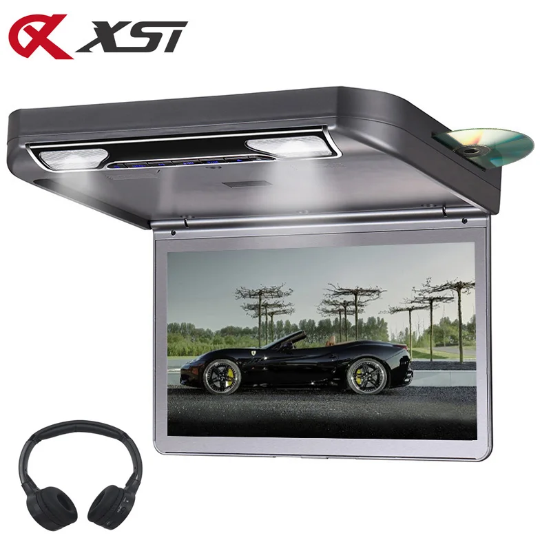 

XST 13.3 Inch Car Ceiling Roof Mount Monitor MP5 DVD Player Flip Down 1080P Video HD Digital TFT Screen USB/SD/HDMI/MP5/IR/FM