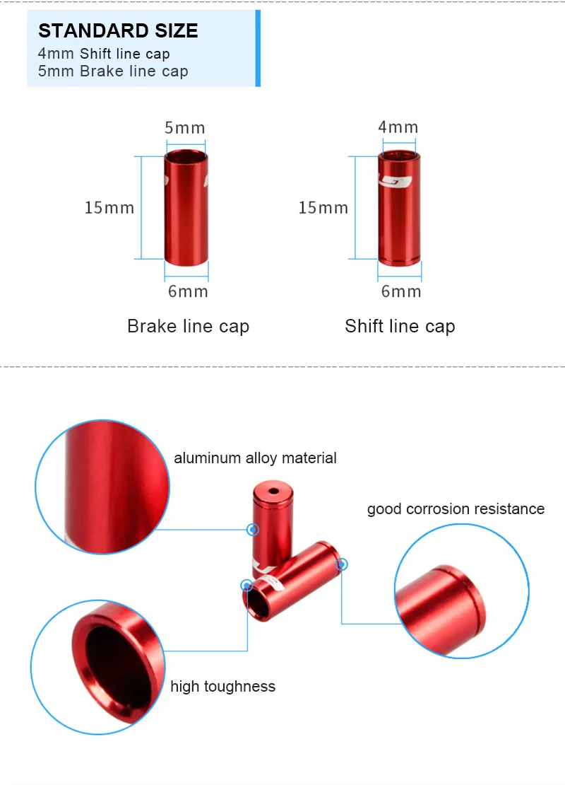 4 шт. алюминиевый Велосипедный тормозной кабель наконечники щипцы для обвеса велосипеда кабельный корпус крышка велосипедный тормоз/строка переключения торцевые колпачки аксессуары