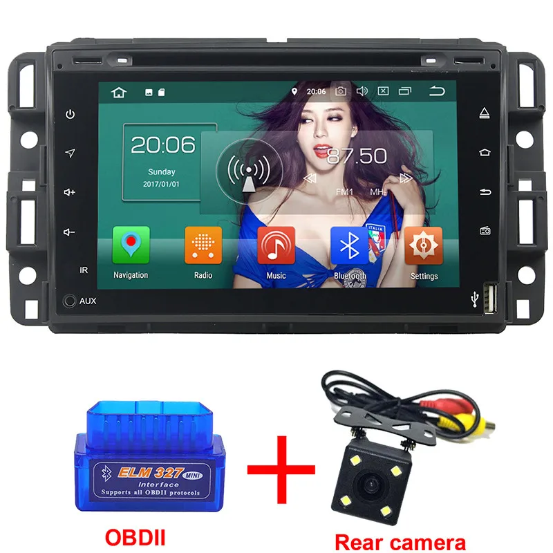Radio x OBD x Camera KLYDE 4G Android 8,0 Восьмиядерный 4 Гб ram автомобильный DVD мультимедийный плеер для GMC Yukon Sierra Tahoe передняя фара для Chevy Express Impala Cobalt Equinox - Цвет: Radio x OBD x Camera