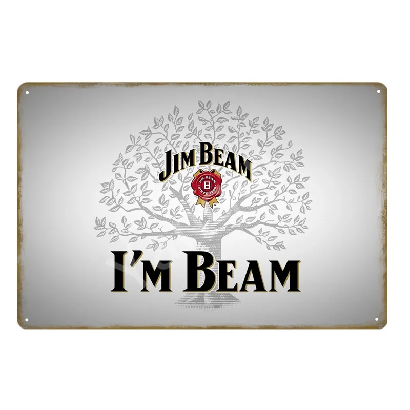 Ретро вино пиво бренд Jim Beam виски оловянные знаки черные вечерние металлические плакаты стены искусства стикеры Паб Бар Клуб домашний декор YQZ094 - Цвет: NEW0482A