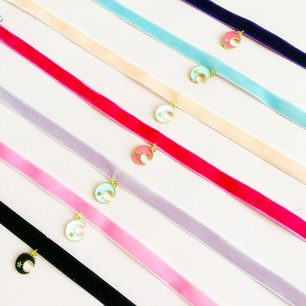 

New Fashion Anime Sailor Moon&star Charm Pendant Velvet Choker Cosplay Necklace Retro Romantic Personality Jewelry Gift