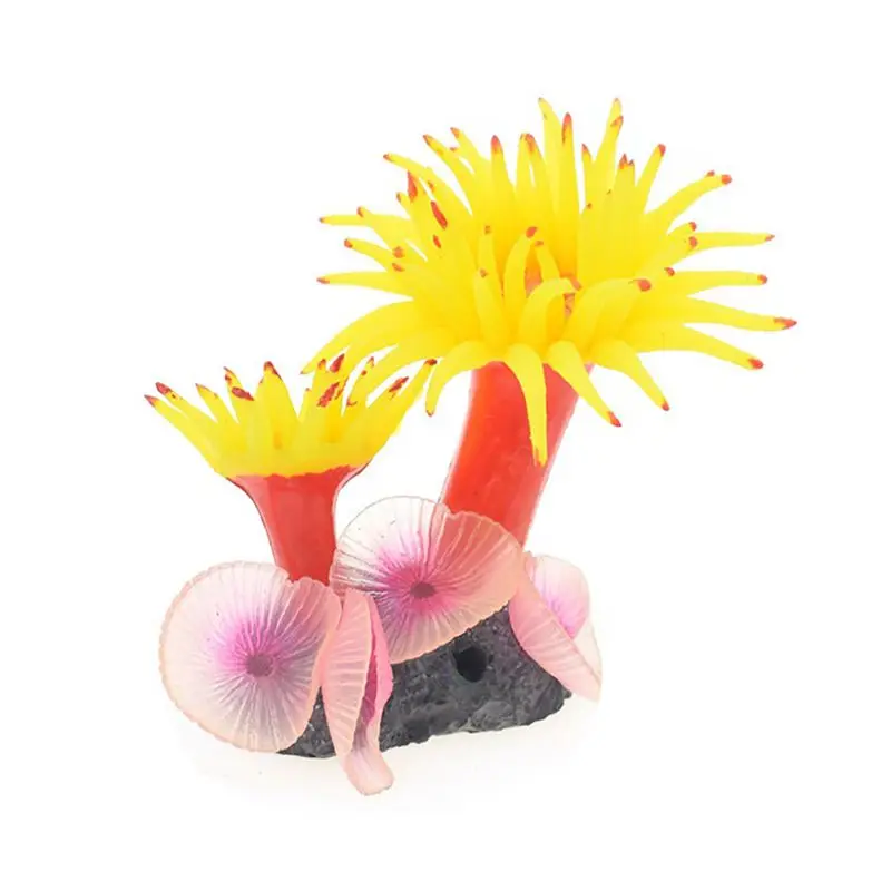 Имитация аквариума Коралловая рыбка Anemone растение аквариум украшение морское дерево силиконовый Декор морского дна украшения - Цвет: Y