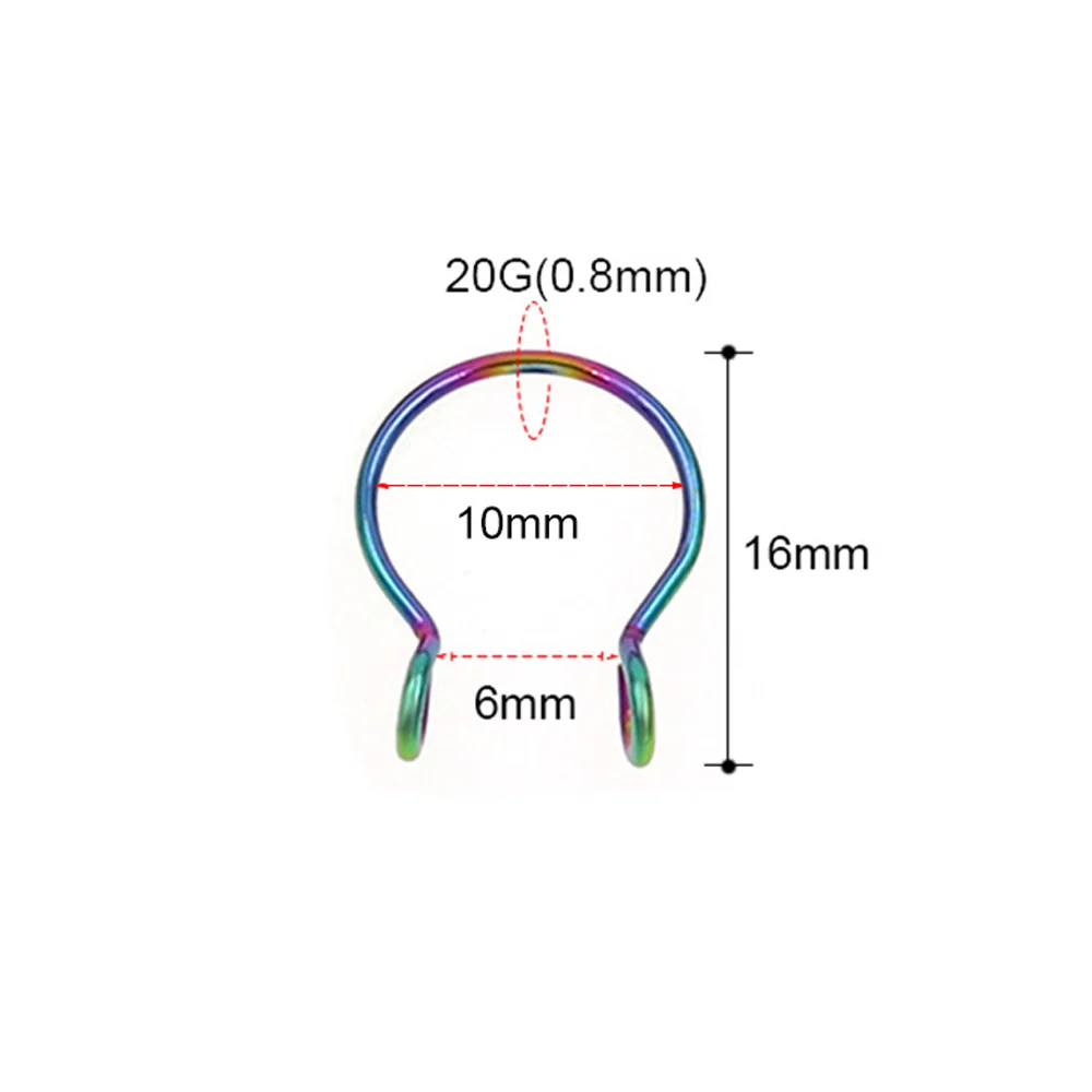 1Pc 10mm Zircon Fake Septum Piercing Nose Ring Hoop nose For Girl Men Faux Body Clip Rings non Body Jewelry Non-Pierced - Image 3
