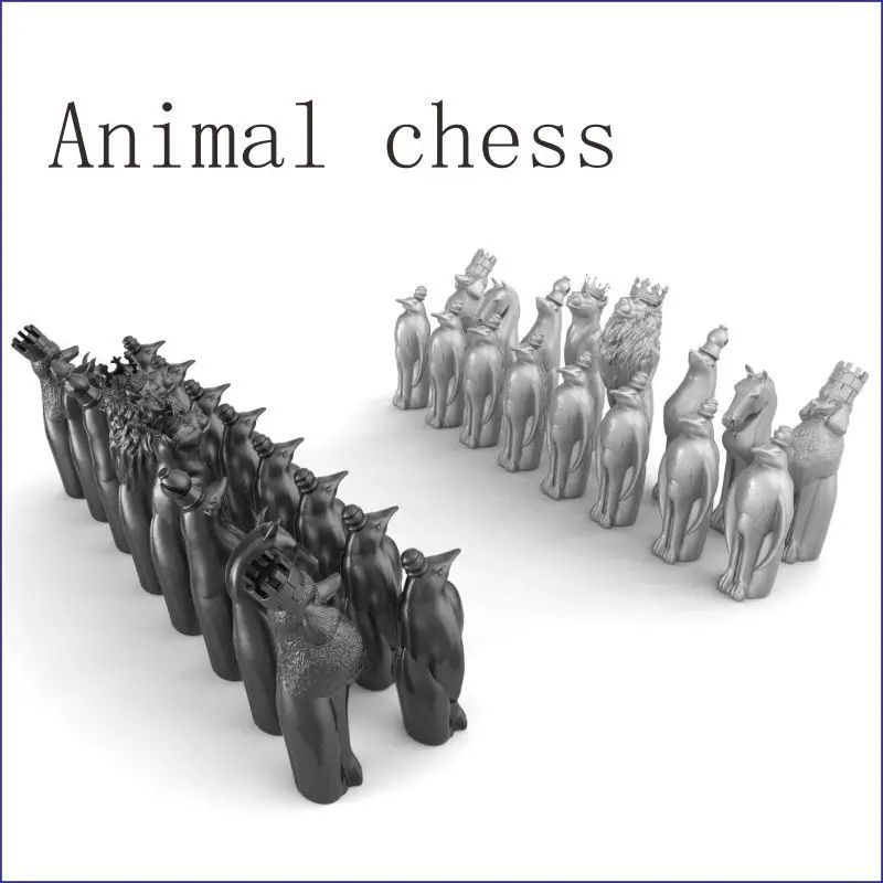 3D модель Animal_chess для 4 осевой круговой схемы резная скульптура станок с ЧПУ в СТЛ