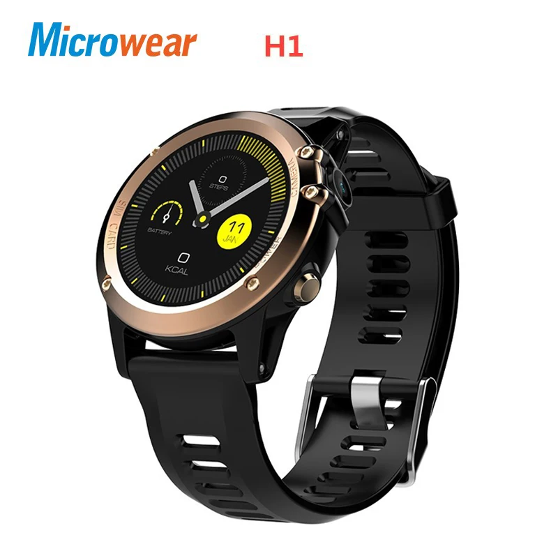 Microwear H1 Смарт часы Android 4 Водонепроницаемый 1 39 &quotMTK6572 BT 0 3G Wi Fi gps SIM для iPhone Smartwatch Для