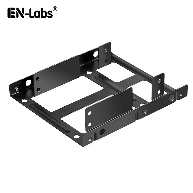 En-Labs Metal Dual 2,5 "до 3,5" отсек для жесткого диска Монтажный кронштейн-2X2,5 "до 3,5" HDD/SSD Монтажный кронштейн-черный