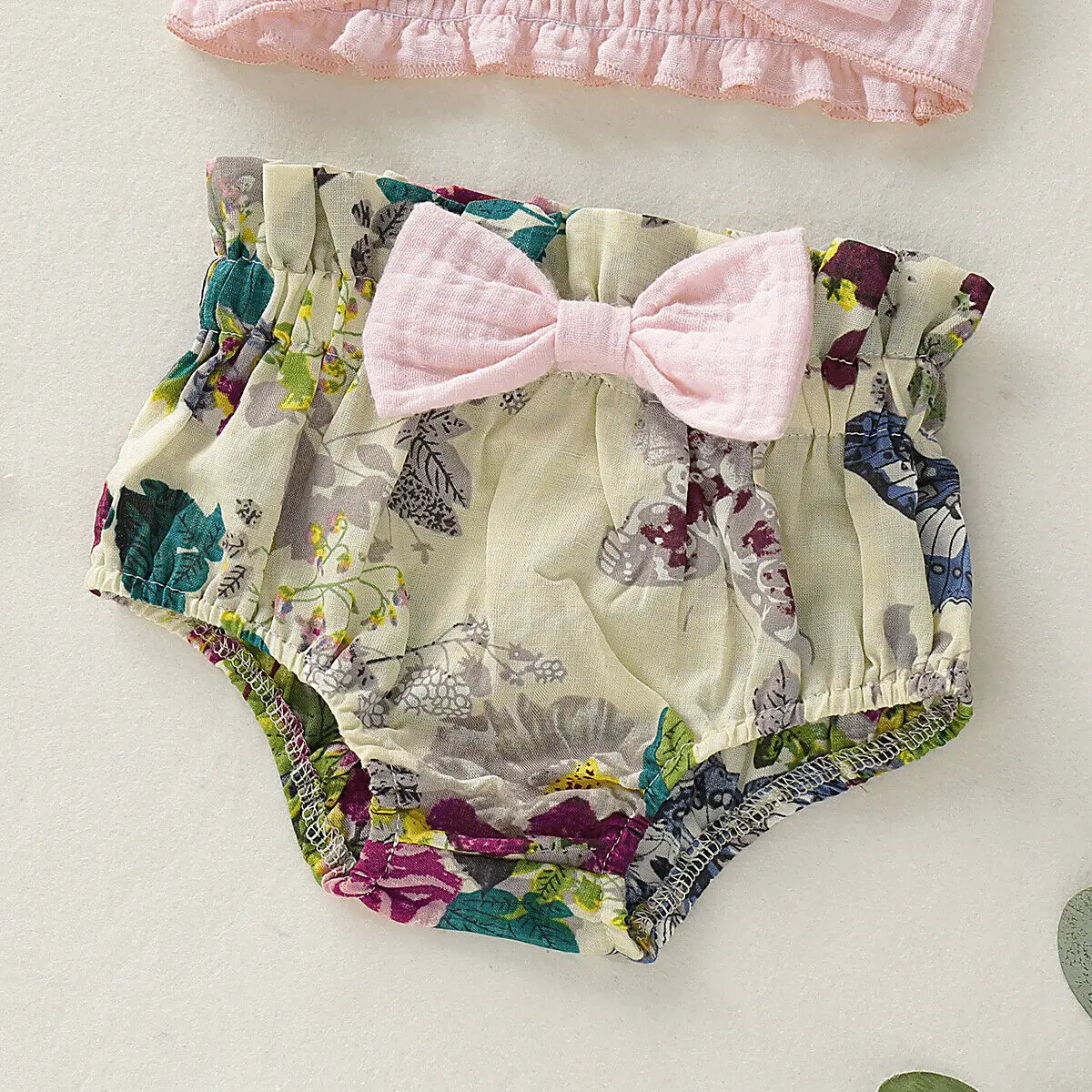 Одежда с цветочным принтом для новорожденных девочек от 0 до 24 месяцев Топ без рукавов с бантом и шорты красивая летняя одежда хлопковый сарафан