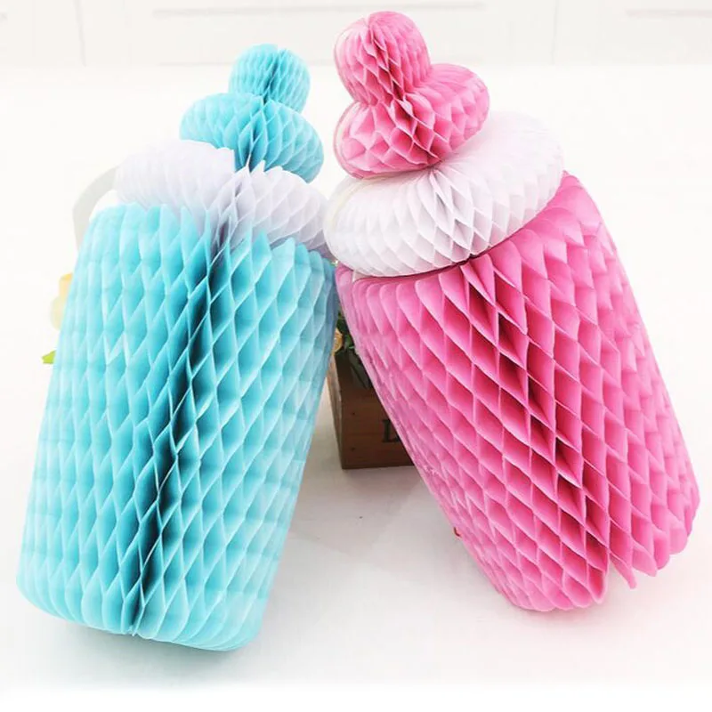 Cute Paper Baby Bottle Nursing Bottle Pink Blue Decoration