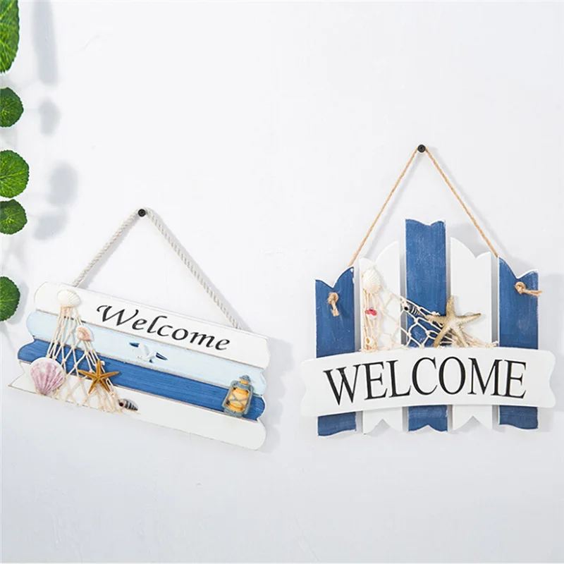 Креативная винтажная деревянная семейная дверная тарелка в средиземноморском стиле Добро пожаловать подвесная декоративная табличка для
