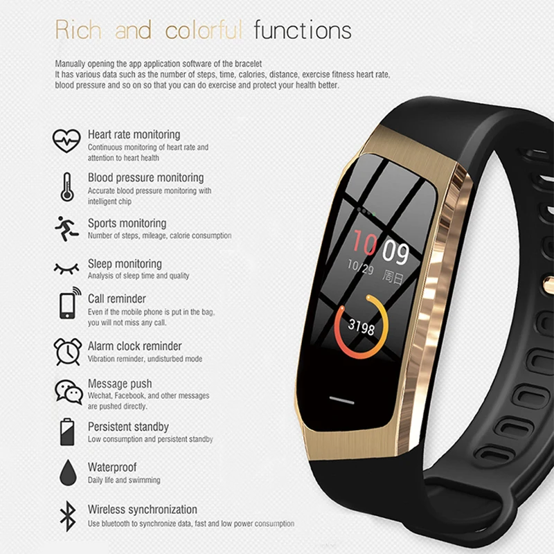 Color Screen Heart Rate Monitoring Smart Watch Men Waterproof Electronic Clock Couple Brand New Watch Woman Silicone Reloj Mujer