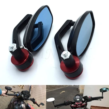 

Universal 7/8" 22mm Motorcycle Mirrors Rear View Handle Bar End Rearview Side Mirrors Oval for Kawasaki yamaha ktm honda suzuki