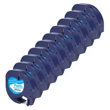 10 упаковок 12 мм черный на белом 91201 совместимые этикетки ленты для принтеры для этикеток dymo