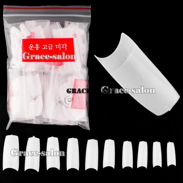 False Acrylic UV Gel Clear Half Well French Nail Art Tips Tools Manicure