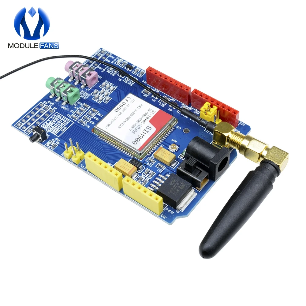 Модуль платы SIM900 850/900/1800/1900 МГц GPRS/GSM совместимый с Arduino GPIO PWM RTC|Интегральные схемы|