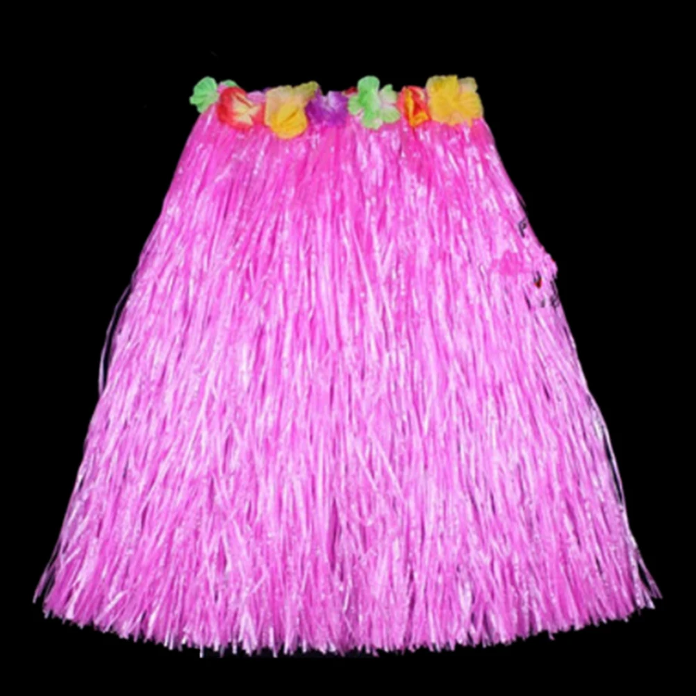 2018 الجملة هاواي زي الألياف البلاستيكية النساء العشب التنانير حولا تنورة مع زهرة السيدات اللباس 10 ألوان التشجيع