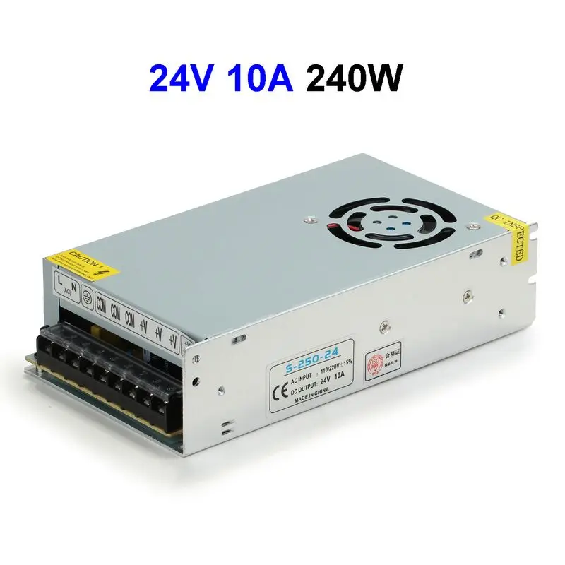 

10pcs LED Display LCD Monitor DC24V 10A 240W Switching Power Supply Adapter Driver Transformer