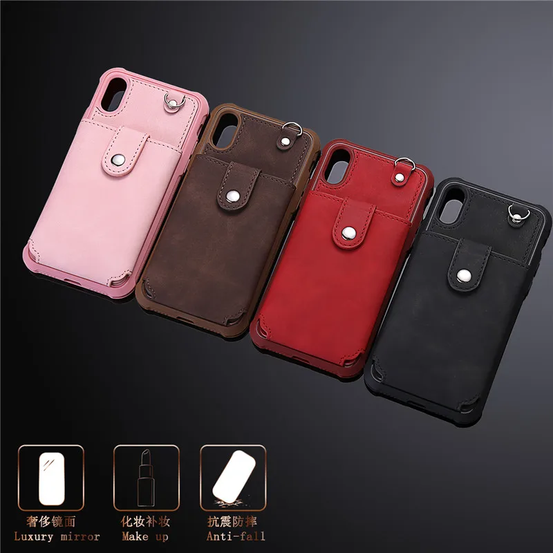 Mirror + Wallet Case For iPhone6S 6Plus 7 8Plus XR XS Max Shell Flip Leather Phone Case For Samsung S8 S9Plus Note8 9 Cover Capa (1)