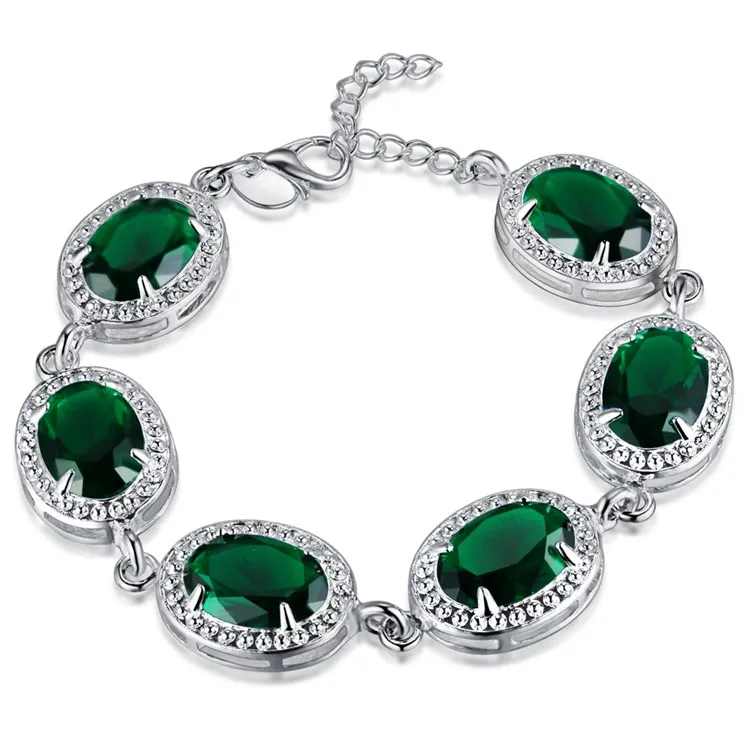Красивый браслет высокого качества Модные ювелирные изделия серебряный подарок драгоценный камень наручная цепочка PS570