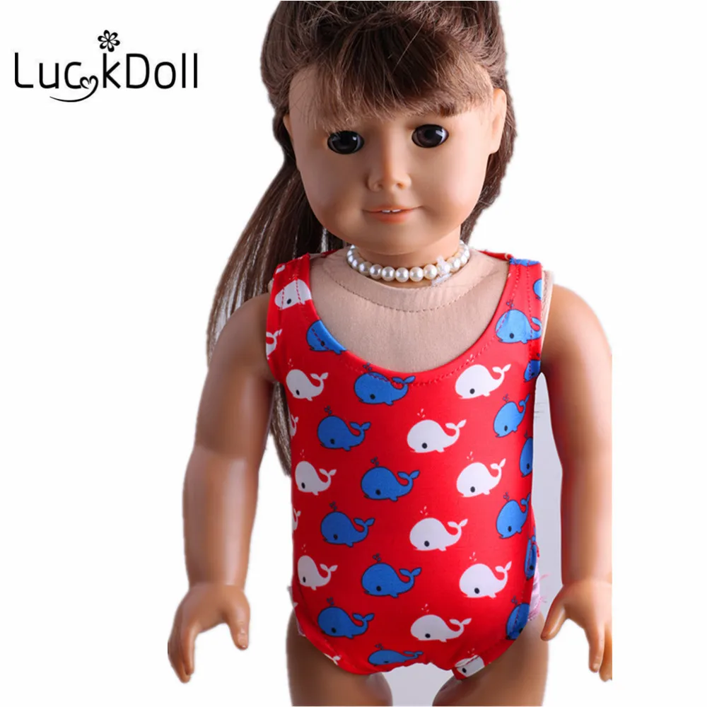 LUCKDOLL красные топы с напечатанным нижнее белье размер 18 дюймов американский 43 см