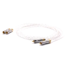 Hifi 8N OCC Copper Silver Plated RCA to RCA Cable RCA plug to rca Male audio Cable 4pcs lot diy rca plug hifi goldplated audio cable rca male audio connector gold adapter for cable