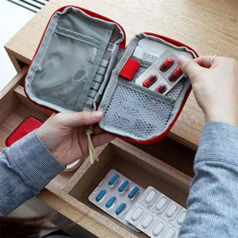 Красная медицинская сумка аксессуары резервного питания для хранения лекарственных таблеток для выживания лечение на открытом воздухе путешествия Туризм спасательные наборы органайзеров первой помощи