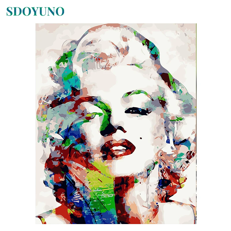

SDOYUNO Frame Marie DIY Painting By Numbers Kits Figure Painting Abstract Acrylic Painting & Calligraphy Unique Gift For Home