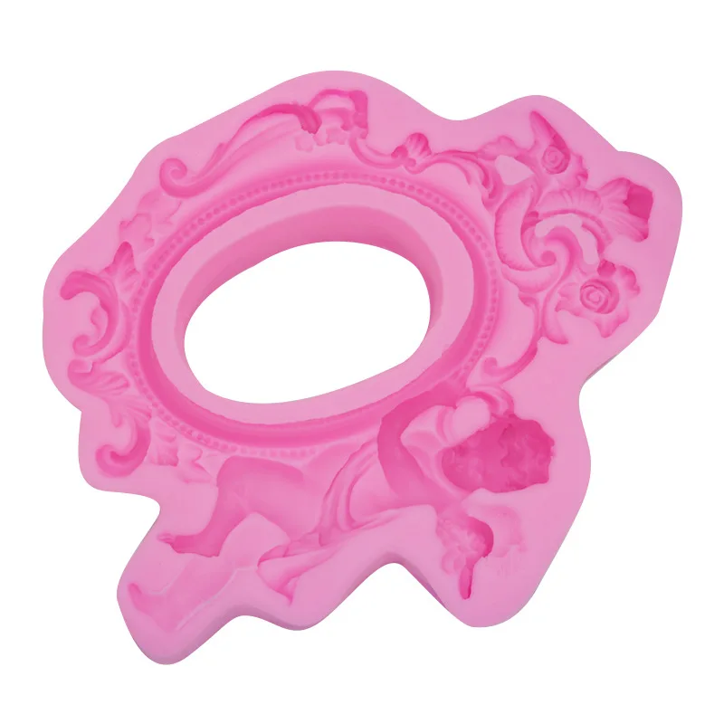 

European Angel Frame Designer DIY Clay Craft 3d Wall Panel Concrete Molds Moule Silicone Molds for Plaster Crystal Mold