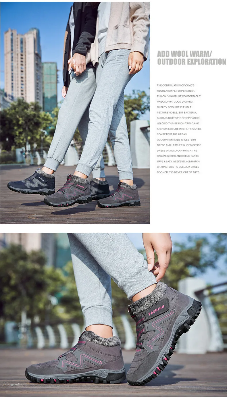 2019 Winter women snow boots women warm push ankle boots female high wedge waterproof Boots rubber hiking boots shoes (14)