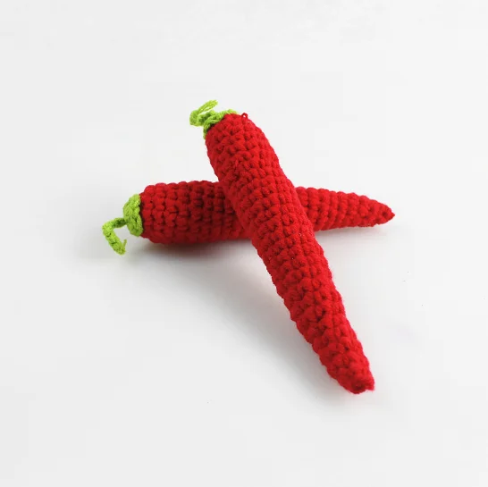 1 шт. вязаная крючком игрушка, мягкая Экологичная игрушка амигуруми фрукты/овощи, подарок для новорожденных, kawaii игрушка плюшевая игрушка для игр 122 - Цвет: red pepper2