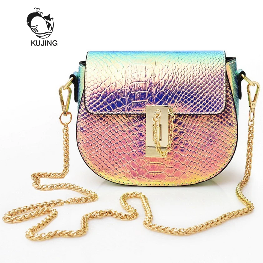 

KUJING Women's Handbags Trend Discoloration Women's Casual Small Square Bag Women Shoulder Messenger Bag High Quality Women Bag