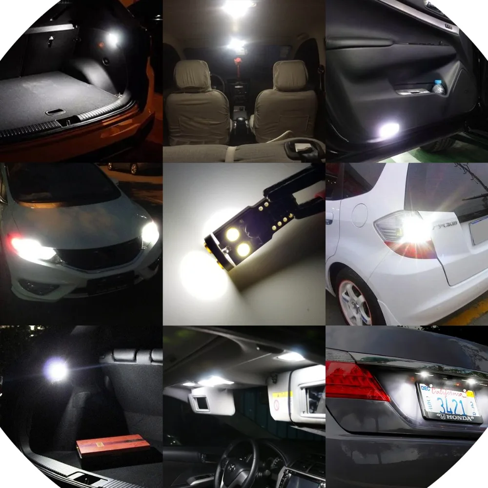 Автомобильная светодиодная лампа Canbus 100 шт./лот T10 w5w 3030 для BMW E46 F10 X5 E53 E70 E90 E38 E60 E87 E92