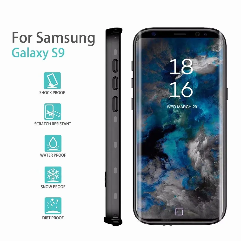 30 шт./партия для samsung Galaxy S9/S9 Plus/S8/S8 Plus подводный чехол Redpepper IP68 Водонепроницаемый чехол Чехол из термопластика с подставкой