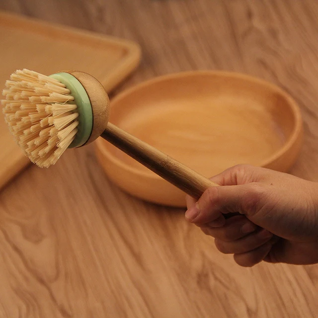 New Bamboo Dish Brush Multifunction Kitchen Cleaning Tools Dish Brush with Bamboo Handle All-Purpose Scrub Dishwasher 2