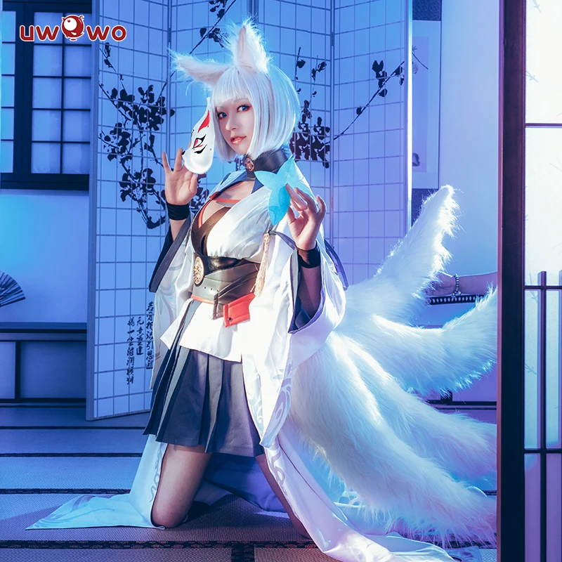 UWOWO Kaga Azur Lane Cosplay Anime Azur Lane Costume Kaga Fox Kimono Cosplay Costume Women