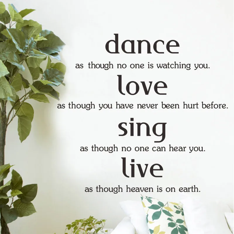 Виниловые наклейки на стену с надписью dance love sing live для украшения дома гостиной
