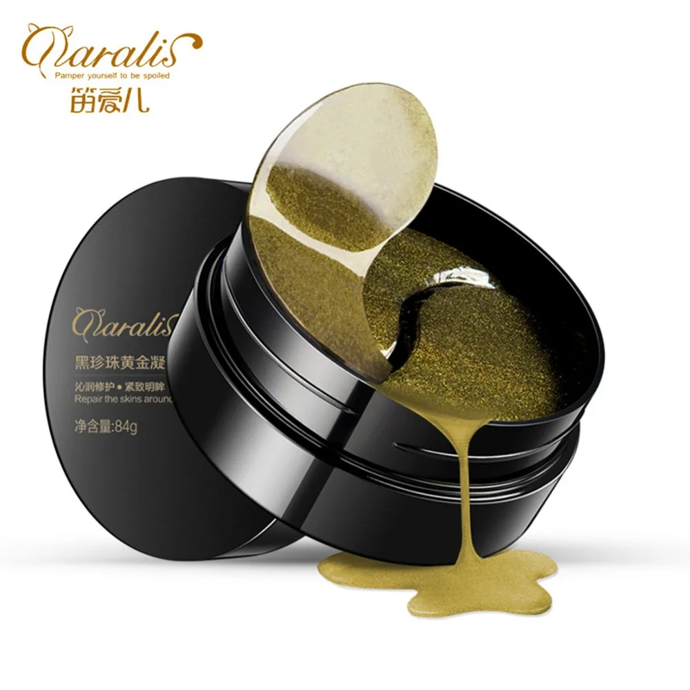 Дешево Маска для глаз уход за кожей 60 шт. черный жемчужный гель маска коллаген кристалл маска для глаз патч темный круг век против морщин влаги