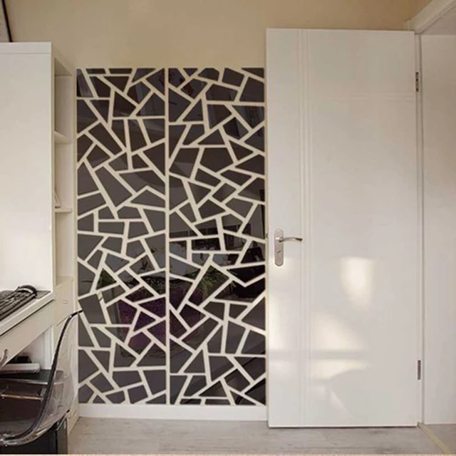 Diy Besar Geometri Teka Teki Kristal Akrilik Dinding Dekor Seni Diy Besar Geometri Teka Teki Kristal Akrilik Dinding Dekor Seni Cermin Stiker Rumah